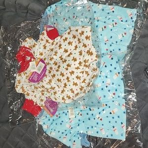 NWT LOT of 3 dog shirts Large snowman gingerbread man
